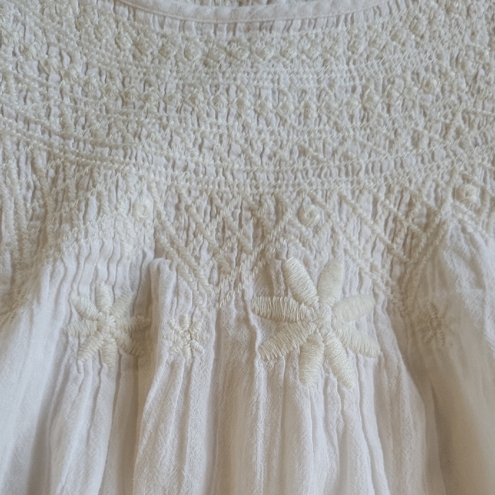 Madewell White Blouse with Puff Sleeves Women's Size XXS - Picture 9 of 10